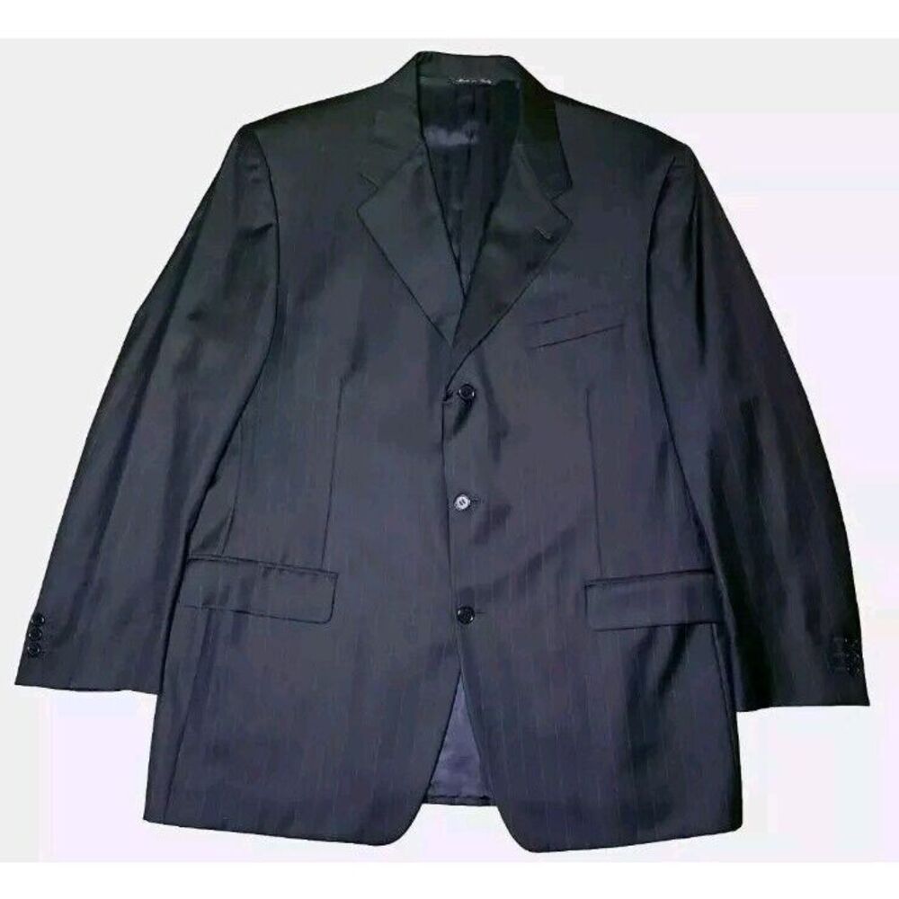 Canali Black Pinstripe Sport Coat Blazer - Picture 5 of 13